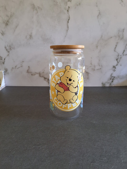 Pooh Bear Starbucks Glass Tumbler