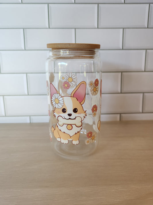 Corgi Glass Tumbler