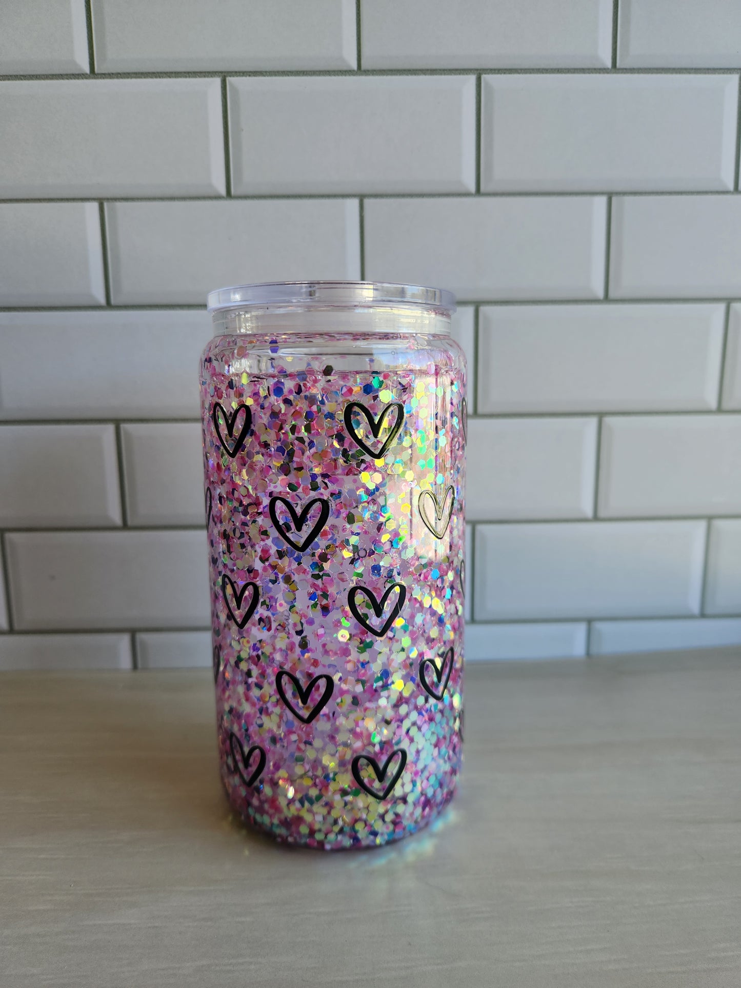 Love Heart Snow Globe Tumbler