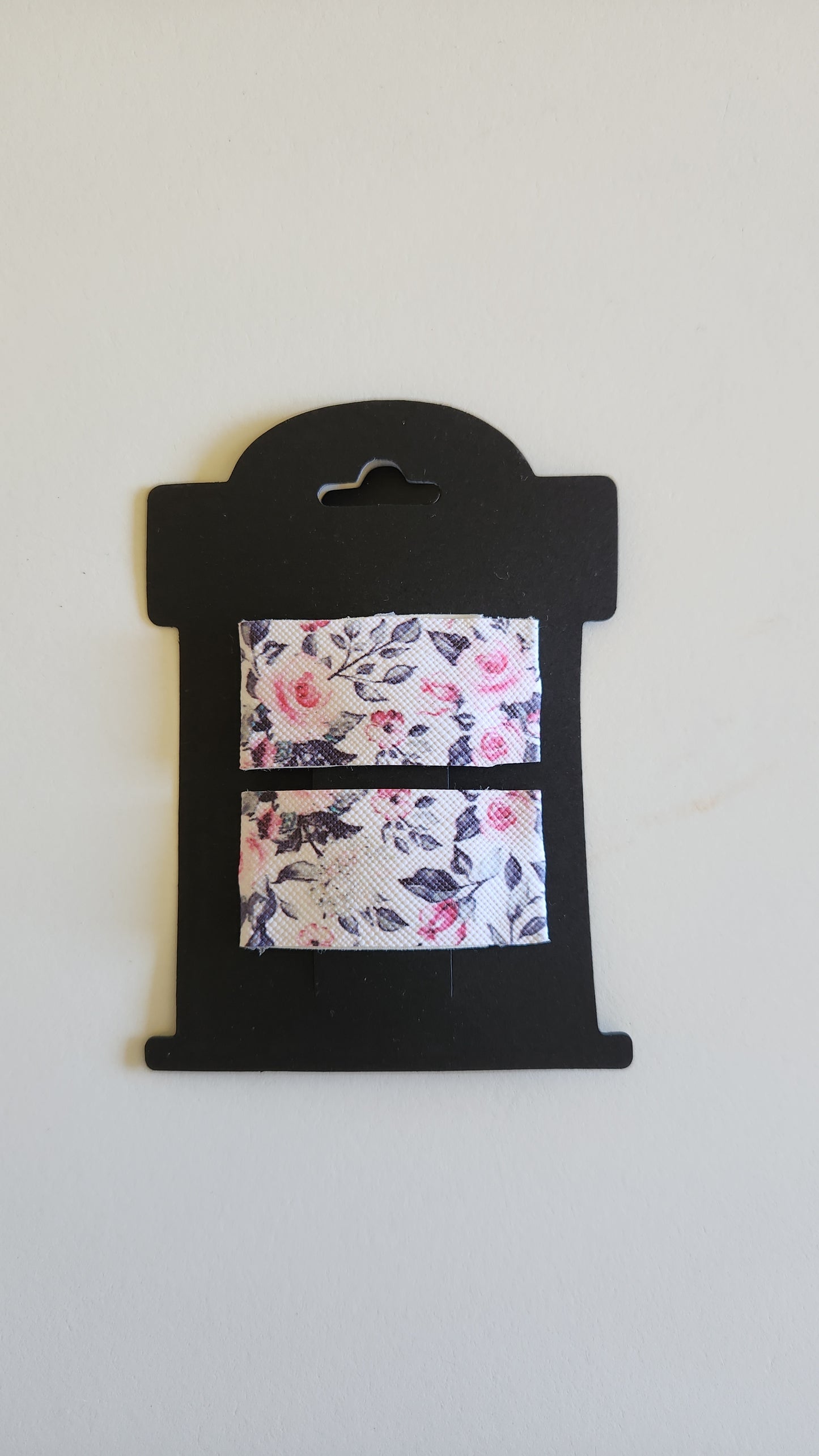 Floral Pink & Grey Roses Snap Hair Clip